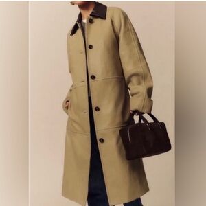 Reformation veda Leather Trench Coat